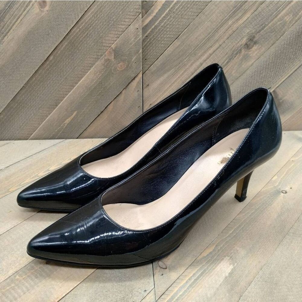 Cole Haan Classic Black Leather Pumps Womens‎ Size 8.5 B High Heels Casual